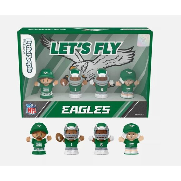 2 New Little People NFL Eagles Super Bowl Champions Kelly Green Sets Sealed - Picture 6 of 15